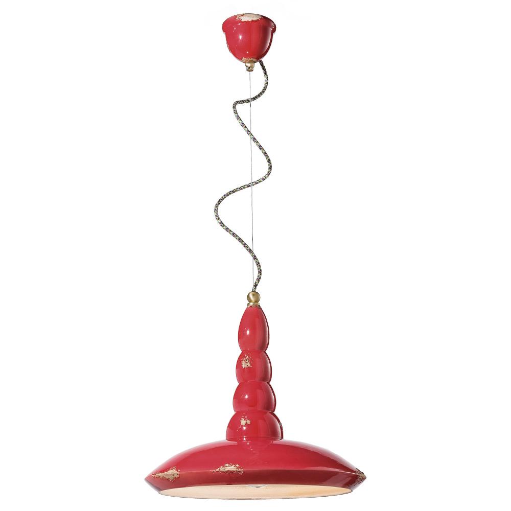 piros keramia fuggesztek lampa vilagitas szines valaszthato szin retro modern kulonleges stilus lakas etterem haloszoba etkezo konyha nappali.jpg